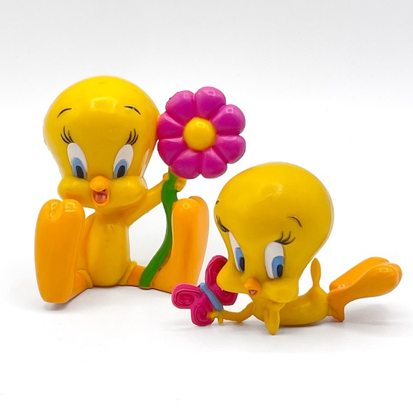 Tweety Bird Figure Lot Vintage PVC Collectible Toy Cake Topper Warner Bros 1998 - Picture 1 of 12